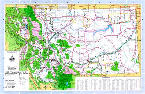 Large Detailed Administrative Map Of Montana State With Roads Highways