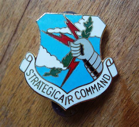 Vintage Us Air Force Enamel Military Pin Strategic Air