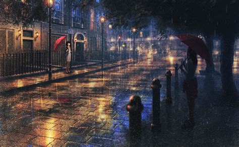 Rain Scenery Anime City