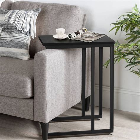 Vecelo C Shaped Nightstand For Bedroom End Table For Living Room