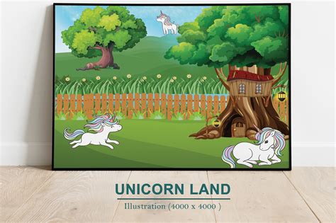 Unicorn Land Illustration Graphic By Printart · Creative Fabrica