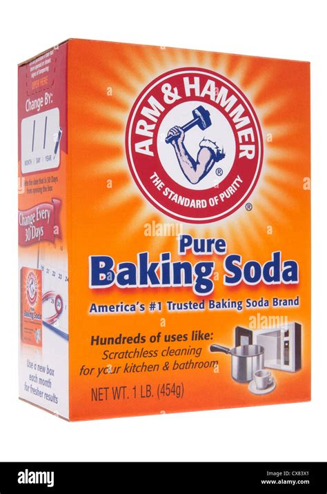 Box Of Arm And Hammer Baking Soda On White Background Stock Photo Alamy