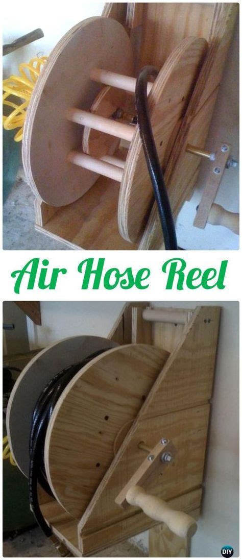 Diy Air Hose Reel Wood Wire Spool Recycle Ideas Garden Diy Wood