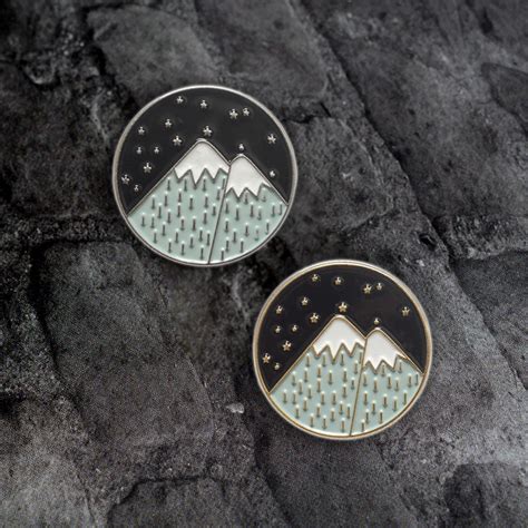 Buy Snow Mountain Enamel Pin Brooches Badges Gold