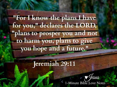 Jeremiah 29 Verse 11 For I Know The Plans I Have For You