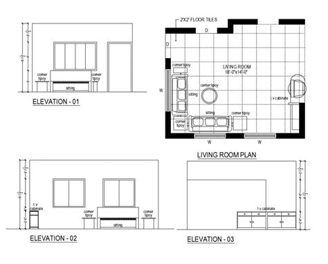 Sectional elevation is a house, it is a blueprint, vintage line drawing or engraving. Living room plan elevation detail of a house dwg file ...
