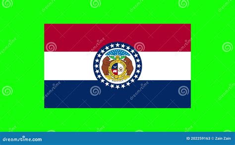 Missouri Usa Flag 4k Animation On Green Screen Background Missouri