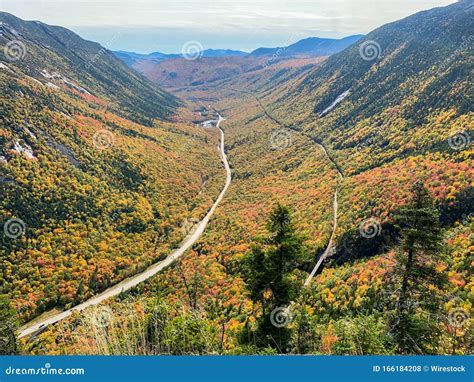 Beautiful Road In The Forest Of The Mount Willard In New Hampshire