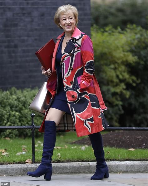 andrea leadsom puts on a very colourful display in a £1247 burberry coat express digest