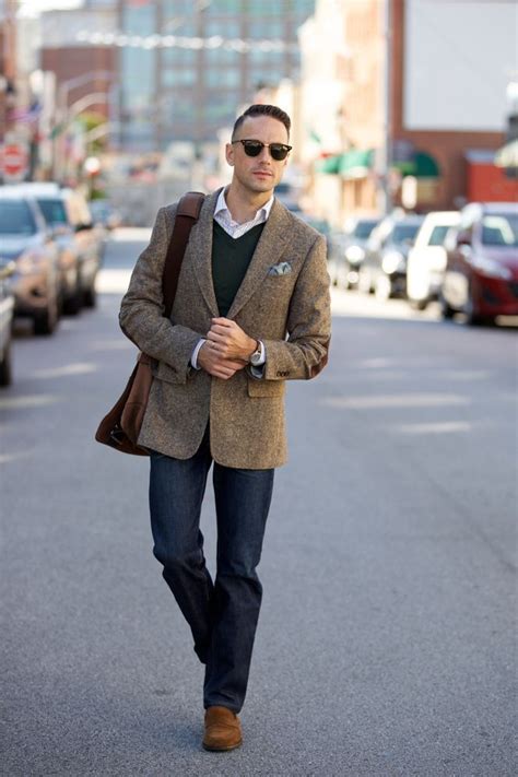 Fall Essentials The Tweed Blazer Brown Tweed Suit Brown Leather