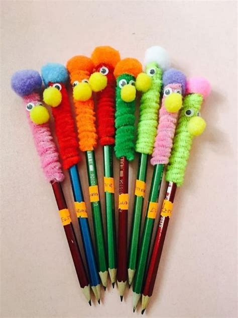 How To Make Easy Diy Pencil Toppers Craft Ideas Kids Art And Craft