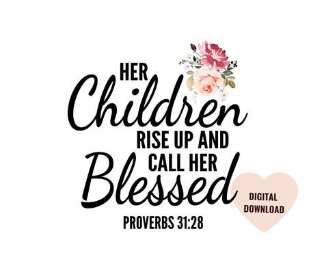 Her Children Rise up and Call Her Blessed Printable Wall Art - Etsy
