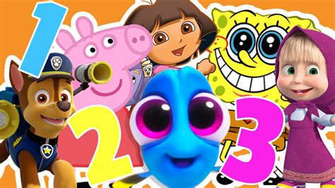 Un juego especial por su concepción y toda la originalidad y frescura que posee. Los números del 1 al 10 en español para niños con Paw Patrol Peppa Pig Dora Masha Bob Esponja ...