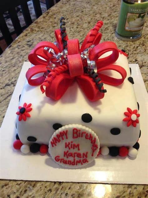 Take alook at unique and effective. Red White And Black Fondant Square Birthday Cake Big ...