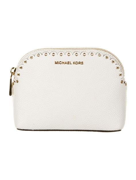 Michael Kors Leather Cosmetic Pouch Neutrals Cosmetic Bags