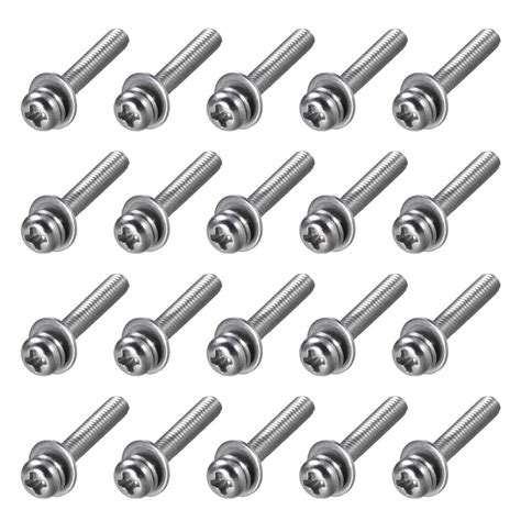 M25 X 20 Mm Stainless Steel Phillips Cylinder Head Screws Combine With Spring Washer And Flat