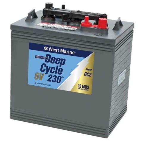 West Marine 6v Deep Cycle Flooded Marine Battery 230 Amp Hours Group