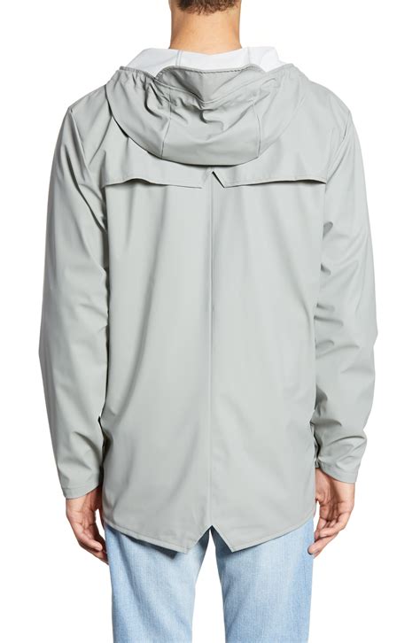 Rains Lightweight Hooded Rain Jacket In Stone Gray For Men Lyst