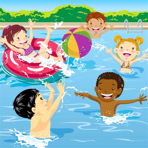 Kids Playing In The Pool Illustrations Royalty Free Vector Graphics