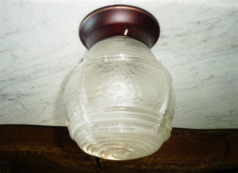 Vintage Ribbed Frosted Glass Globe Shade In Updated Ceiling Etsy Australia