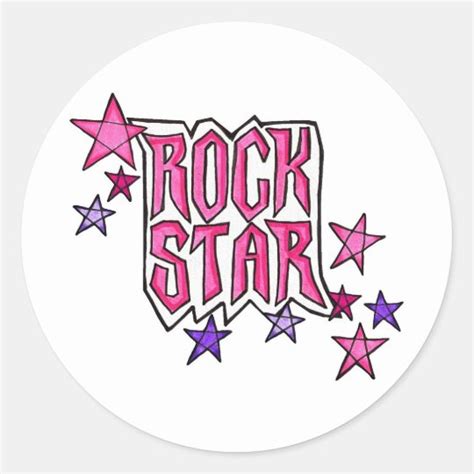 Rockstar In Pink Classic Round Sticker