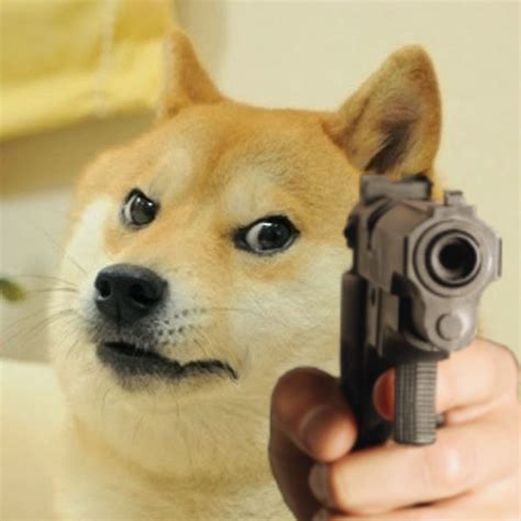 Doge Holding A Gun Blank Template Imgflip