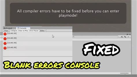 Fix Unity Error All Compiler Errors Have To Be Fixed Before You Can Enter Play Mode Blank