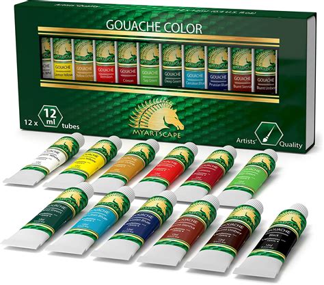 Buy Gouache Paint Set 12 X 12ml Tubes Artist Quality Lightfast