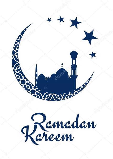 Ramadan Kareem Design With Mosque And Moon — Stock Vector © Seamartini