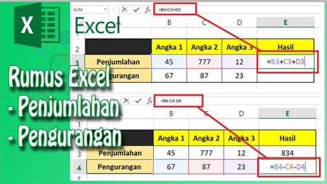 Rumus Penjumlahan Dan Pengurangan Excel Terlengkap Gambaran