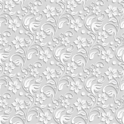 White Flower Pattern Background Vector Free Download