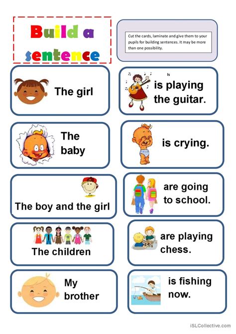 Build A Sentence Game English Esl Worksheets Pdf And Doc