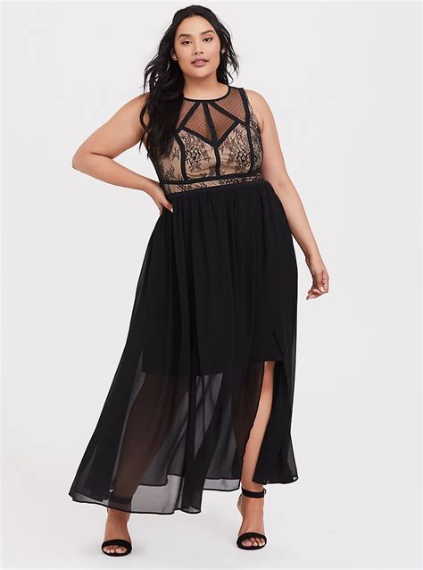 Black Lace And Chiffon Maxi Dress Chiffon Maxi Dress Elegant Maxi