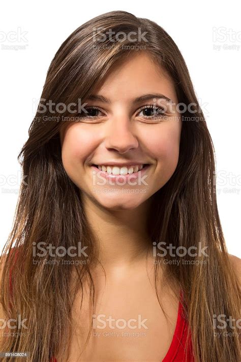 Beautiful Teenage Girl Smiling Portrait Stock Photo Download Image