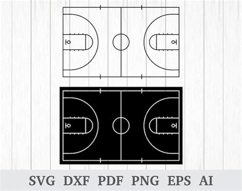 Basketball Court Svg Basketball Svg Basketball Court Etsy