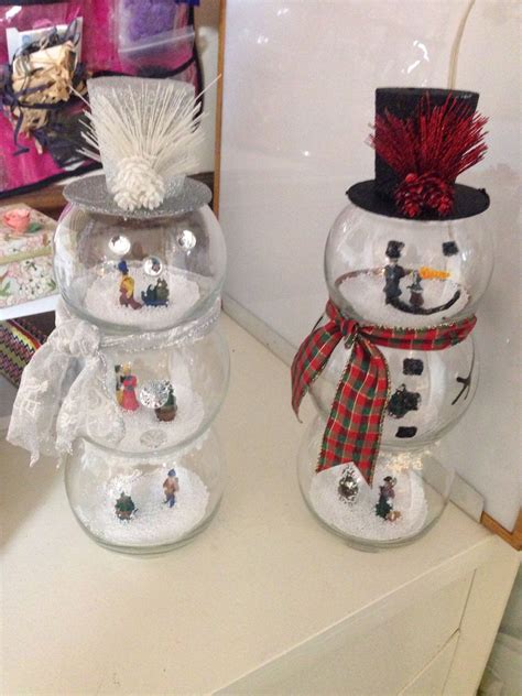 These Are Fish Bowl Snowmen All Supplies From Dollar Store Great T