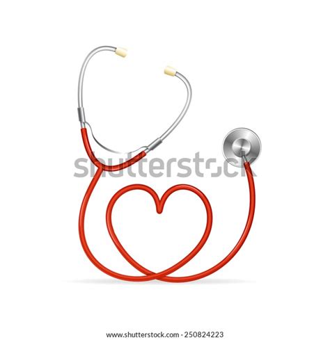 Vector Red Stethoscope Shape Heart Stock Vector Royalty Free 250824223