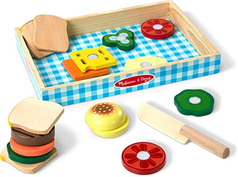 Melissa And Doug Sandwich Making Set Wooden Play Food Wooden Storage