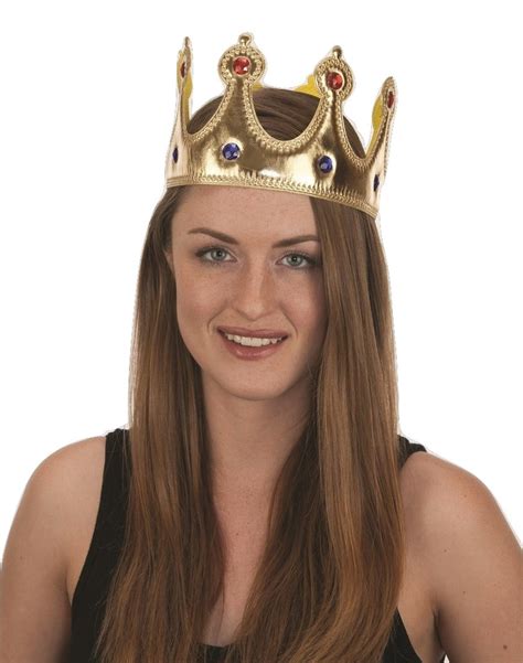 Gold Jeweled King Queen Crown Adult Costume Accessory Prince Princess