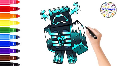 How To Draw The Warden Minecraft The Warden Drawing Easy Minecraft