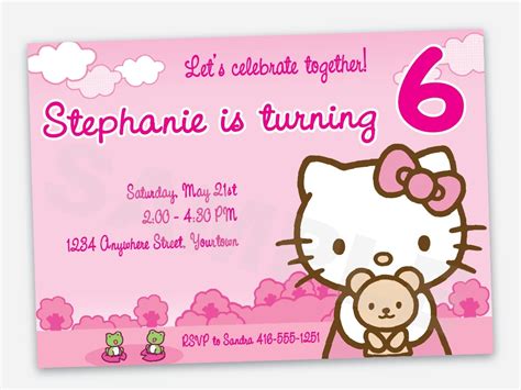 Free Printable Hello Kitty Birthday Invitation