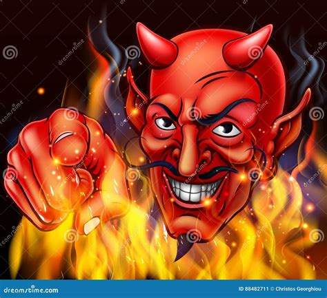 Devil In Hell Fire Stock Vector Illustration Of Halloween 88482711