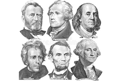 Retratos De Presidentes Y De Políticos De Dólares Stock De Ilustración