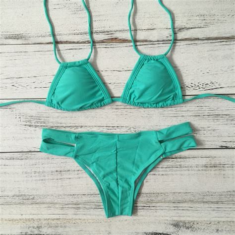 Hongfenyueding Swimsuit Brazilian Bikini Green Thong Micro