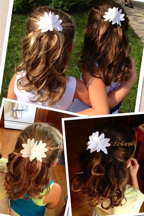 Flower Girl Hairstyle Half Up With Braids And Curls