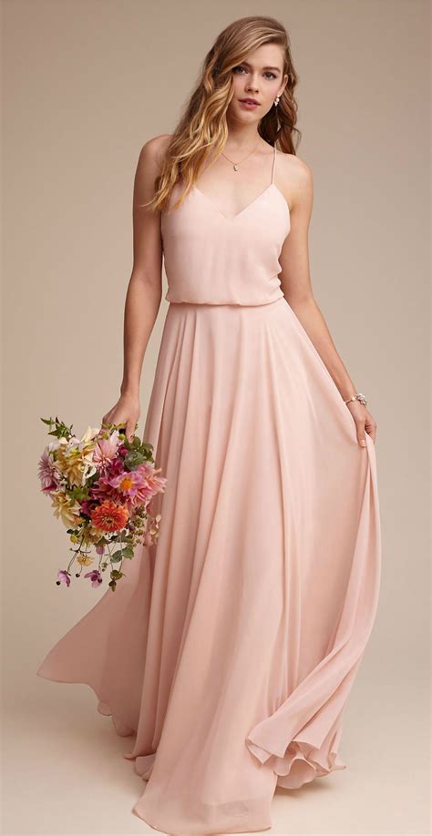 Blush Pink Chiffon Bridesmaid Dresses Inesse Dress From Bhldn Blush Bridesmaid Dresses