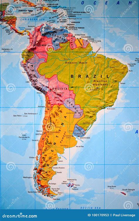 Atlasmening Van Zuid Amerika Stock Afbeelding Image Of Tonen Gids