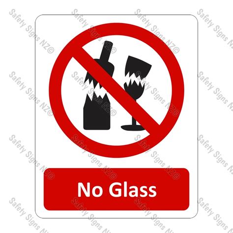 Cyopa20 No Glass Sign Safety Signs Nz Best Range