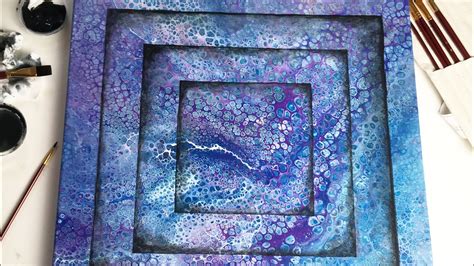 008 Easy 3d Square Acrylic Pour Painting Tutorial Youtube