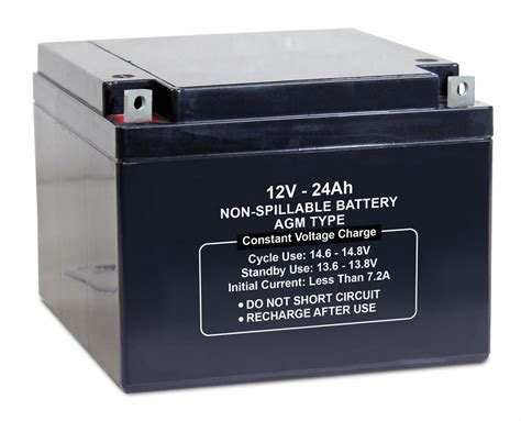 12v dc 24 ah capacity sealed lead acid battery 61kw67 47023 grainger